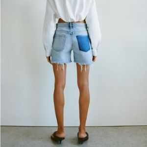 Relaxed Ripped Mid Rise Shorts Zara